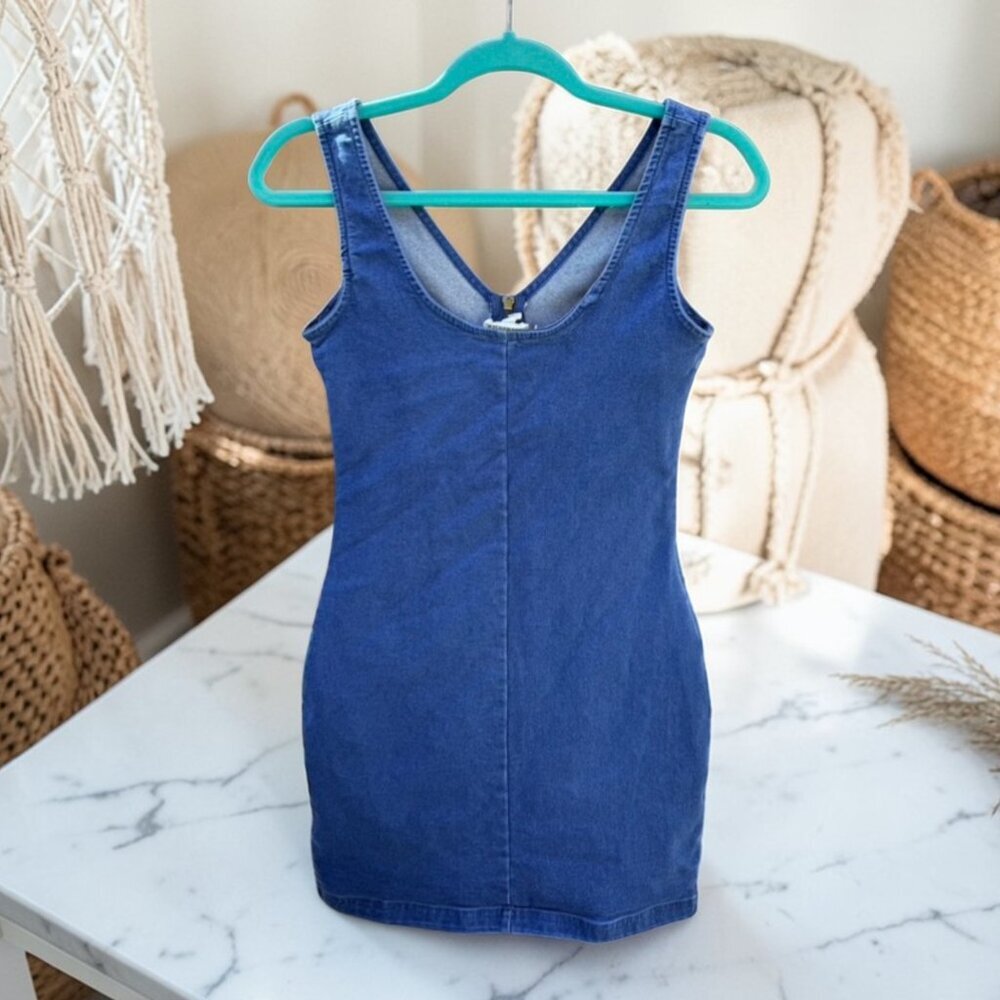 7th & Hudson Women's Size Small Full Zip Denim Mini Dress Blue - Picture 4 of 12